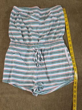 Aeropostale Striped  One-Piece Romper in Blue, Pink, White